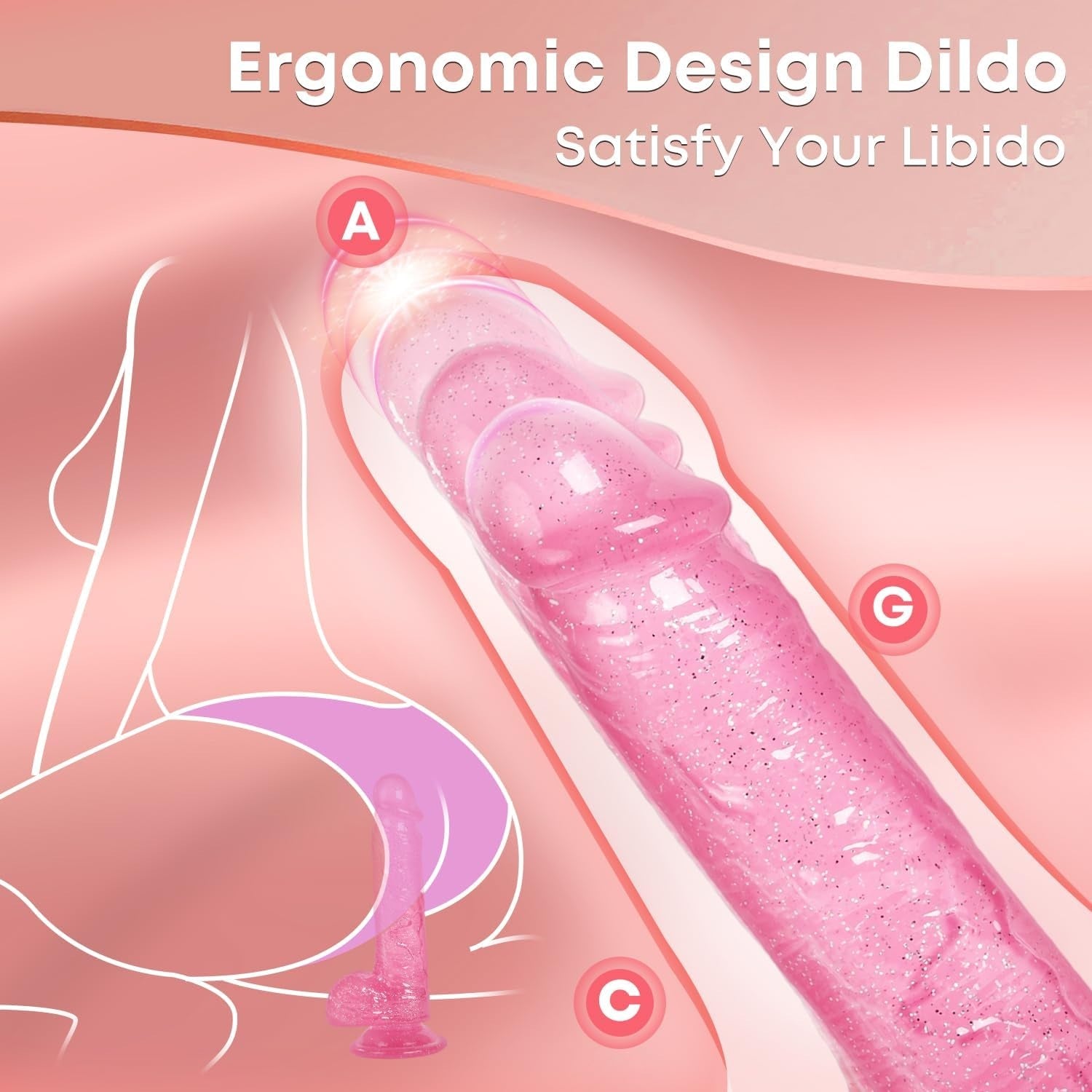 Women Sex Toys Realistic Dildos - 7.9” Strapless G Spot Dildos with Strong Suction Cup for Women Vaginal Anal Sex, Soft Lifelike Penis Dildo Male Female Couple Adult Anal Sex Toys & Games, Pink