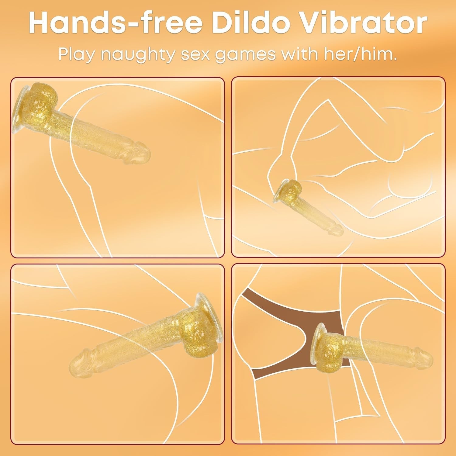 Realistic Dildos Adult Sex Toys - 7.9” Strapless Strap-On G Spot Dildos with Strong Suction Cup for Women Vaginal Anal Sex, Soft Lifelike Penis Dildo Female Womens Couple Anal Sex Toys (Golden)